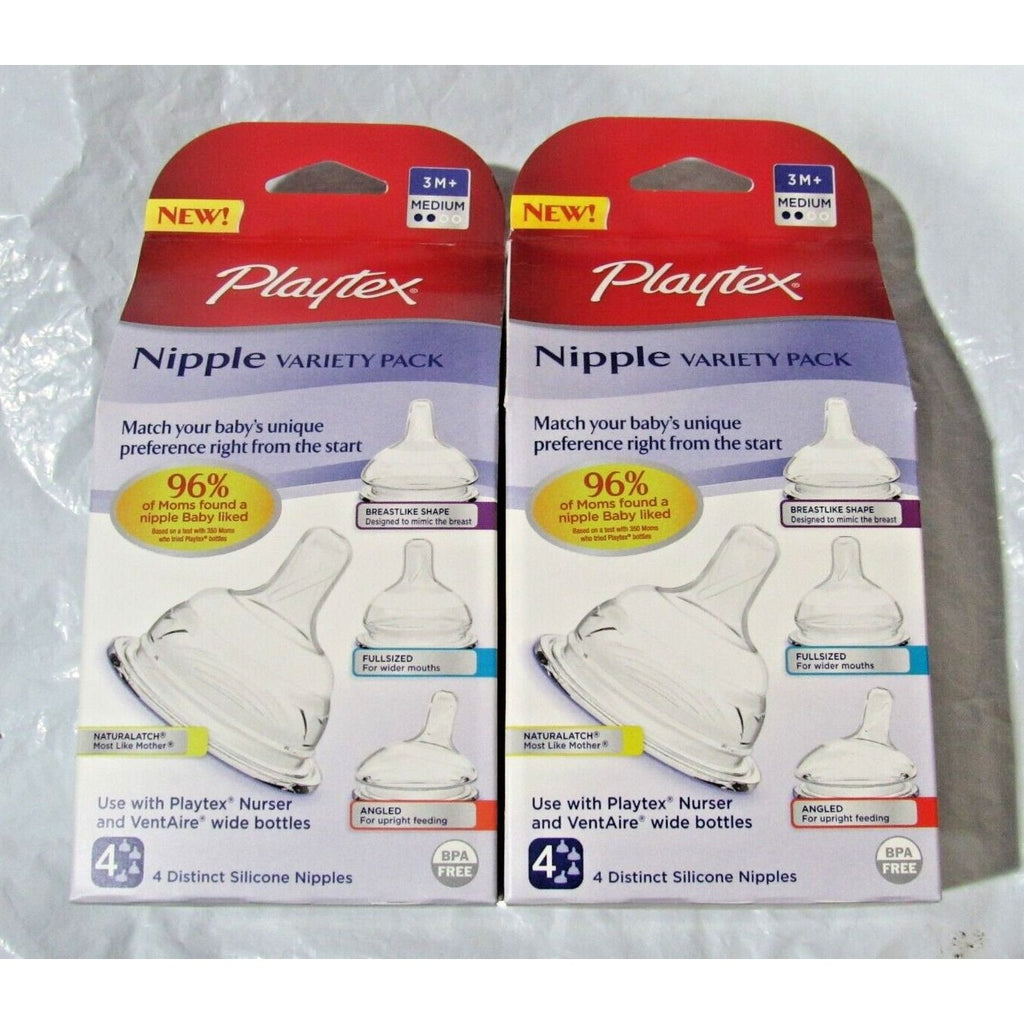 Playtex Baby Nipple Variety Kit, Medium Flow, 4-Count Brand New