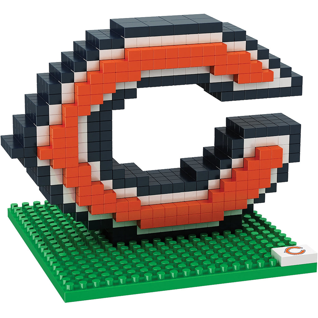 Chicago Bears NFL 3D BRXLZ Puzzle Helmet Set .