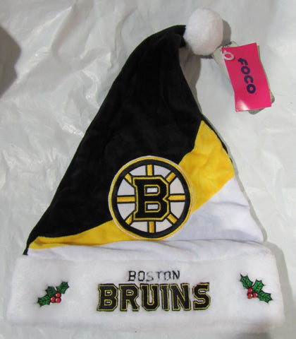 NHL Boston Bruins 3 color Santa Hat Black Yellow White by FOCO