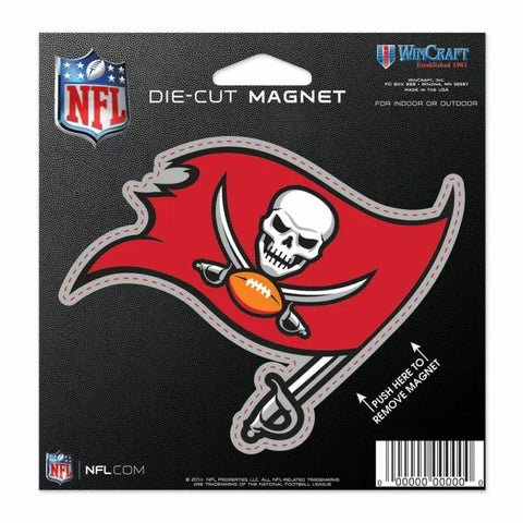 NFL Tampa Bay Buccaneers Logo on 4 inch Auto Magnet by WinCraft