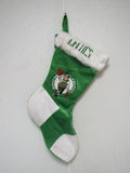 Boston Celtics Embroidered on Green Christmas Stocking w/white Heal n Toe