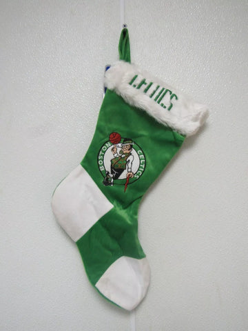 Boston Celtics Embroidered on Green Christmas Stocking w/white Heal n Toe