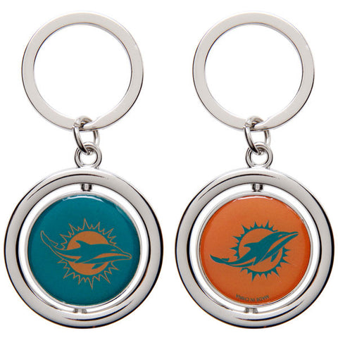 NFL Miami Dolphins Spinning Logo Key Ring Keychain Forever Collectibles