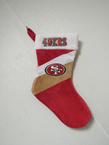 Embroidered NFL San Francisco 49er on 18" Red/Gold Basic Christmas Stocking