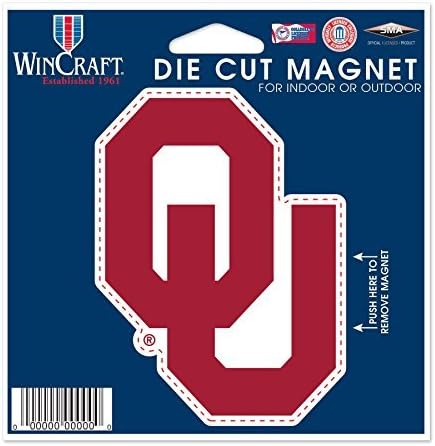 NCAA University of Oklahoma Sooners Logo on 4 inch Auto Magnet by WinCraft