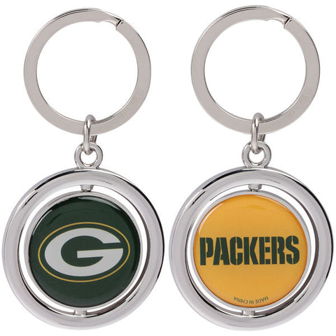 NFL Green Bay Packers Spinning Logo Key Ring Keychain Forever Collectibles