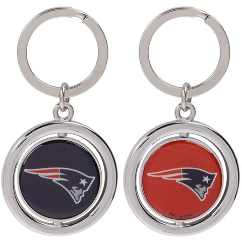 NFL New England Patriots Spinning Logo Key Ring Keychain Forever Collectibles