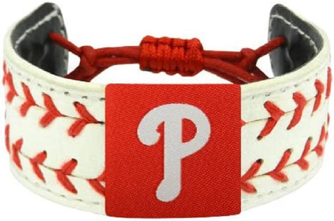 MLB Philadelphia Phillies White 2 Seamer w/Red Stitching Team Baseball Bracelet