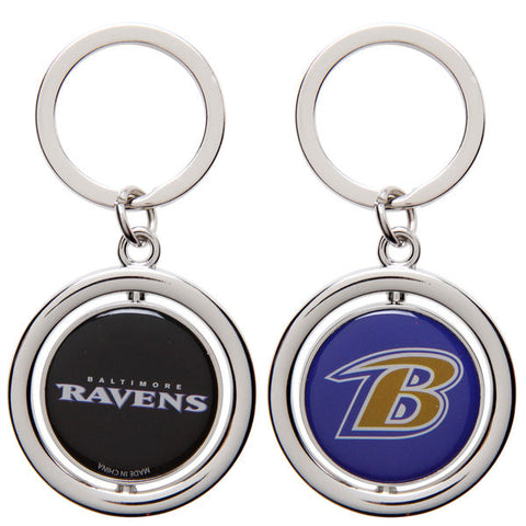 NFL Baltimore Ravens Spinning Logo Key Ring Keychain Forever Collectibles