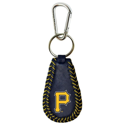 MLB Pittsburgh Pirate Genuine Leather Seamed Keychain with Carabiner by GameWear