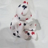 Ty Beanie Baby Glory with Large Stars All Over Bear Plush Toy DOB July 4, 1997