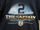 MLB NY Yankees Derek Jeter Last Game at Yankee Stadium T-Shirt Blue Size Large