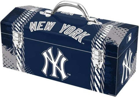 MLB New York Yankees Steel 16"x7"x8" Tool Box with Tray by Team Pro Mark