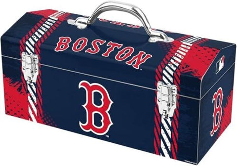 MLB Boston Red Sox 16"x7"x8" Steel Tool Box with Tray by Team ProMark