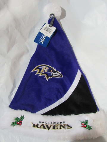 NFL Baltimore Ravens Santa Hat Purple and Black Called Colorblock FOCO