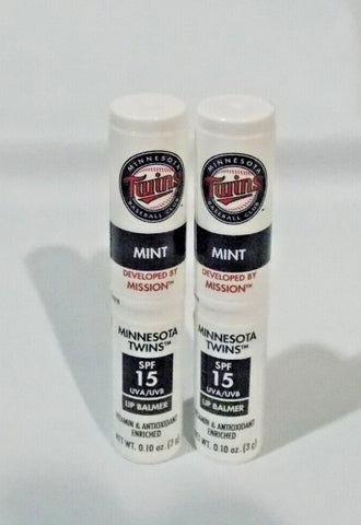 Set of 2 Sealed MLB Minnesota Twins SPF 15 Lip Balm Mission Skincare