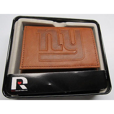 Rico St Louis Blues NHL Team Logo Embossed Brown Leather Trifold Wallet