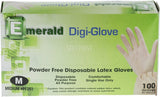 Emerald Digi-Glove Medium Latex Gloves Powder-Free 100 ct box