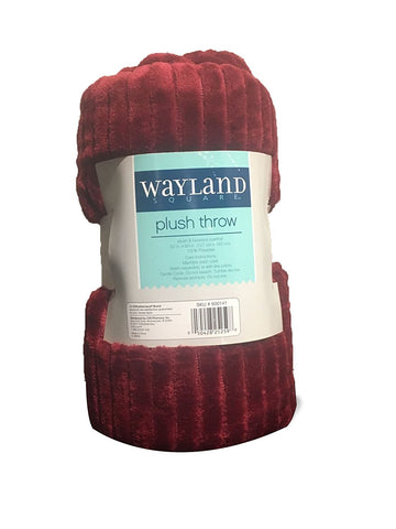 Wayland Square Plush Throw Blanket Red with Lines 50" X 60"