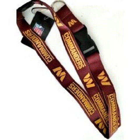 NFL Washington Commanders Logo on Red 23"x3/4" Lanyard Keychain by Aminco