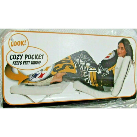 NFL Pittsburgh Steeler Micro Raschel Sherpa Foot Pocket Throw Blanket 46" x 60"