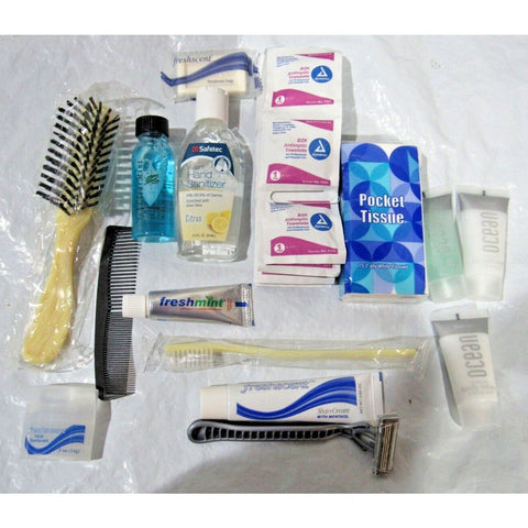 Personal Hygiene Travel Kit Comes w/16 Different Items for Face Hair Skin Oral